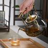 Large Capacity Thickened High Borosilicate Glass Product Boiling Teapot Smoke Grey Tea Brewing and Health Preservation Teapots