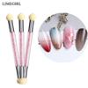 Perie de înflorire degradată pentru arta unghiilor cu cap de ștanțare de transfer Bureți pentru perie de unghii din silicon