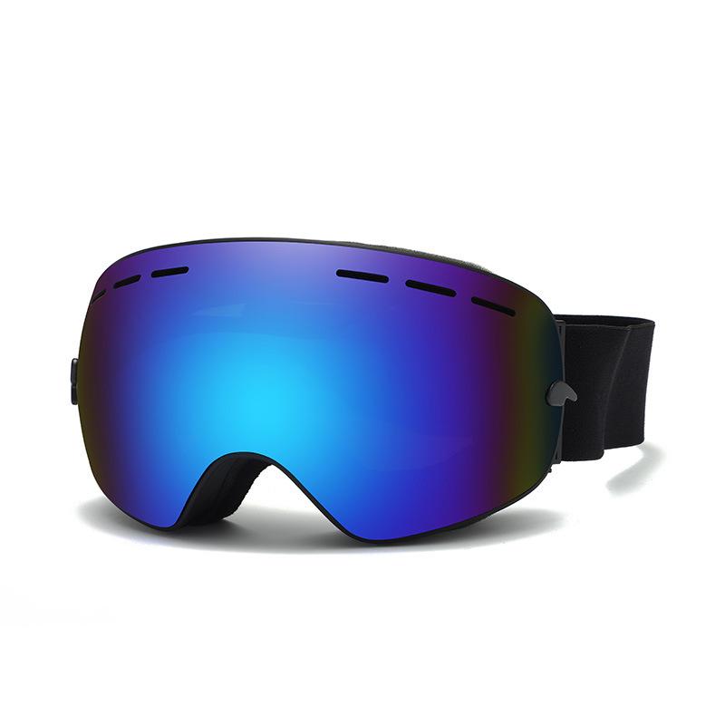 Double-layer anti-fog ski goggles TPU High-definition wind and snow protection goggles for adults with buckle for mountaineering and cross-country