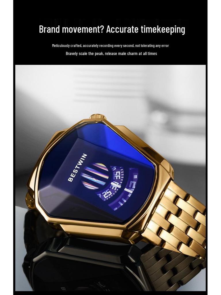 BESTWIN Diamond Alloy Quartz Watch for Men - Trendy Couple's Watch