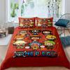 A Set of ONE PIECE Themed Bedding, 3D Digitally Printed, All-season Polyester Duvet Cover and 2 Pillowcases.