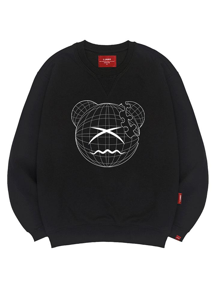 Ellamo Chain Bear Sweatshirt Unisex Big Size S~4Xl (Type A)