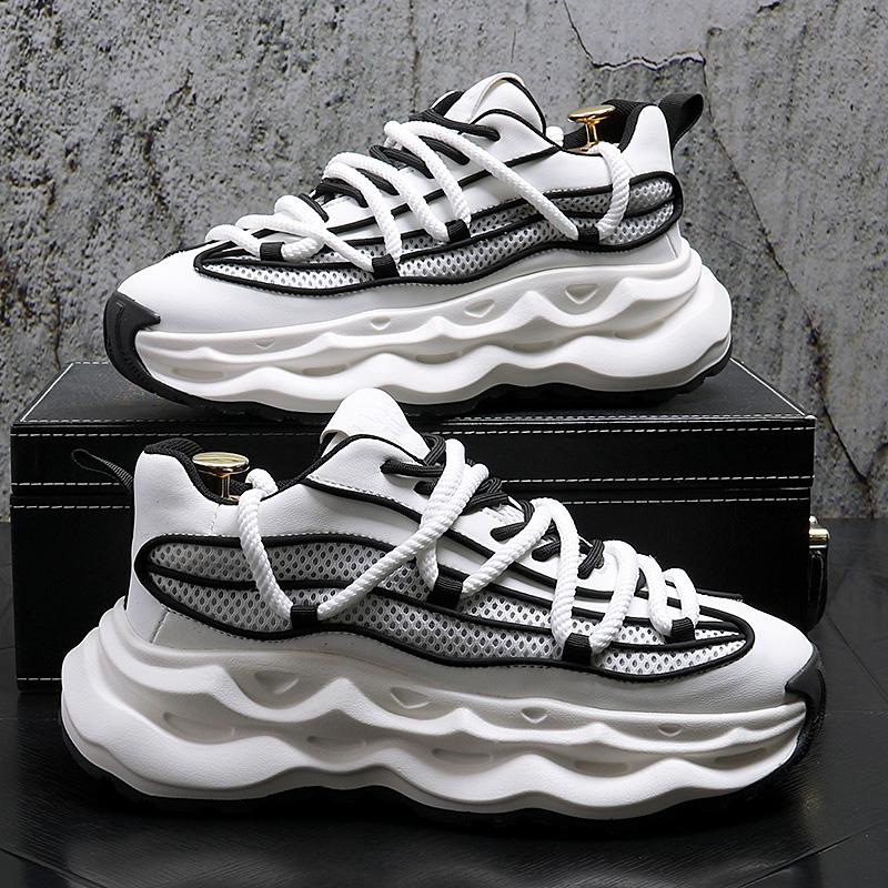 

Мужские массивные кроссовки, модные, нескользящие, роскошные, дышащие, мужские кроссовки, дизайнерская платформа, повседневная обувь для сноубординга, мужская вулканизированная обувь 38