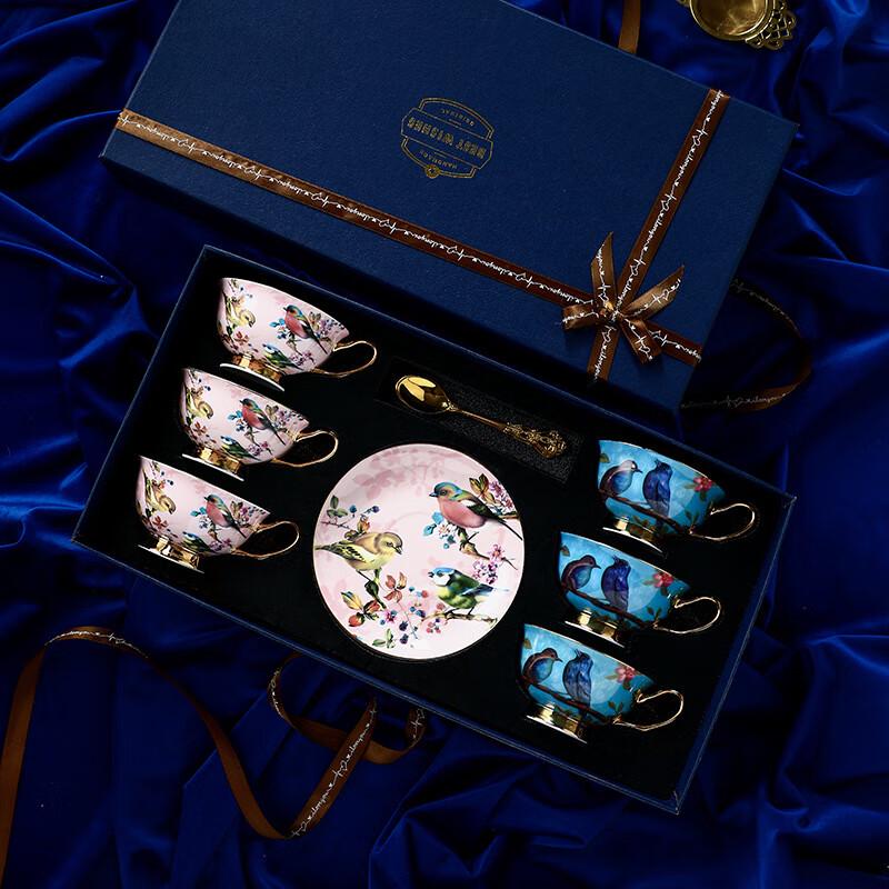 WJ European Porcelain Coffee Cup & Saucer Gift Set