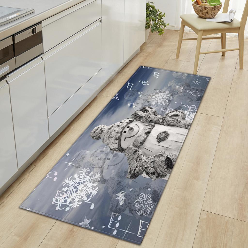 Christmas Household Bathroom Absorbent Non-Slip Mat Living Room Kitchen Sand Carpet Doormat Long Floor Mat
