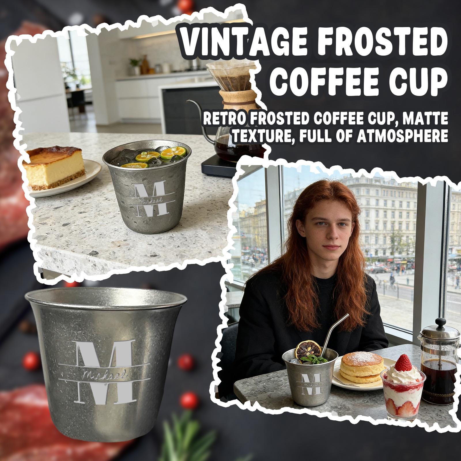 Personalized Retro Frosted Industrial Stainless Steel Coffee/water Cup, 300ml One Size