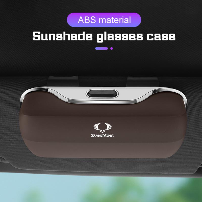 Car Visor Glasses Box Eyeglass Case For SsangYong Korando Rexton Actyon RODIUS Kyron M200 Musso Sunglasses Holder Accessories hjs1