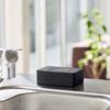 Yamazaki Wet Wipe Holder, Black, Approx. W17 X D11.5 X H5.6cm, Tower, Easy One-Hand Open Silicone Lid, 5703