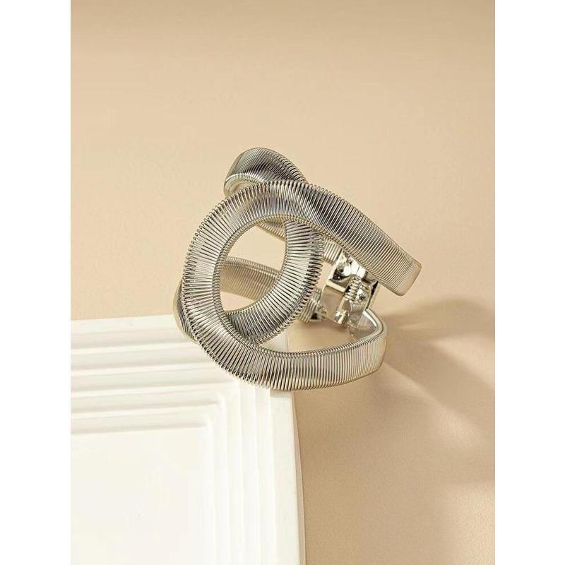 Meier Metallic snake spring interwoven open bangle - european and american fashion, bold and unique statement piece
