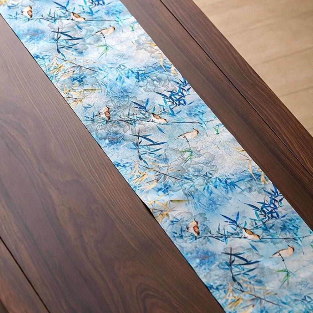 Double Sided Zen Table Runner Vintage Long Tablecloth Tea Ceremony Table Runner  Meditation Space