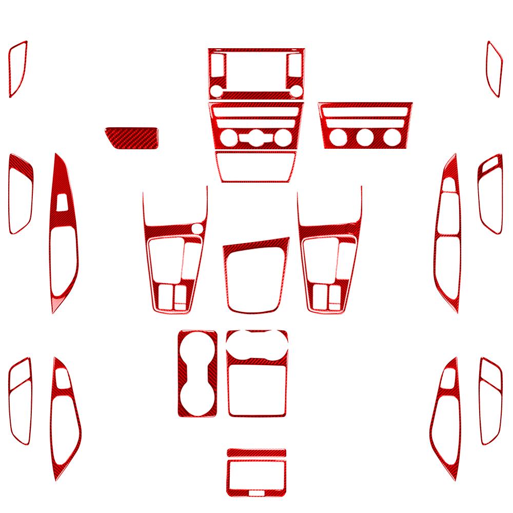 For Seat Leon MK3 2013-2020 Carbon Fiber Central Navigation Radio CD AC Door Gear Shift Panel Trim Set Car Accessories Sticker