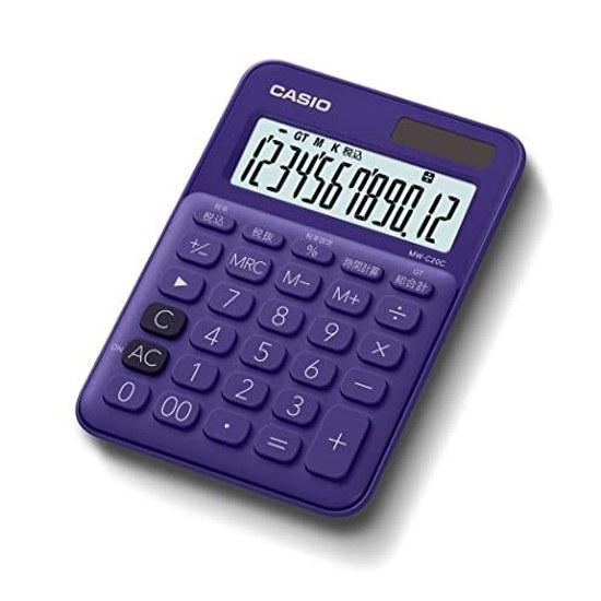 Casio Colorful Calculator Purple 12-Digit Mini Just Type MW-C20C-PL-N