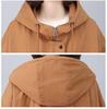 Stylish 2024 Women's Pure Cotton Hooded Jacket – Loose Fit, Plus Size, Casual Short Trench for Middle-Aged Moms