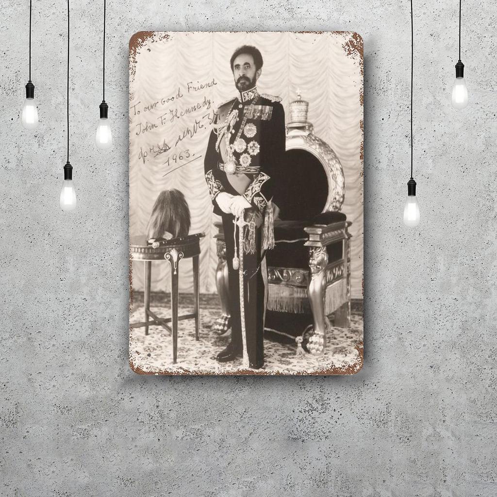 selassie Vintage Metal Tin Signs Posters Decor Retro Metal Plaque Wall Art Decor for Garage Bar