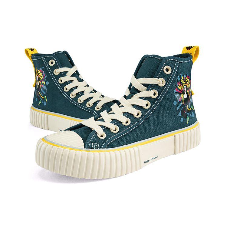 Kappa Artist Collaboration Trendy Personality High-Top Canvas Shoes Unisex sneakers Jade-Blue K0A65VS70D-849