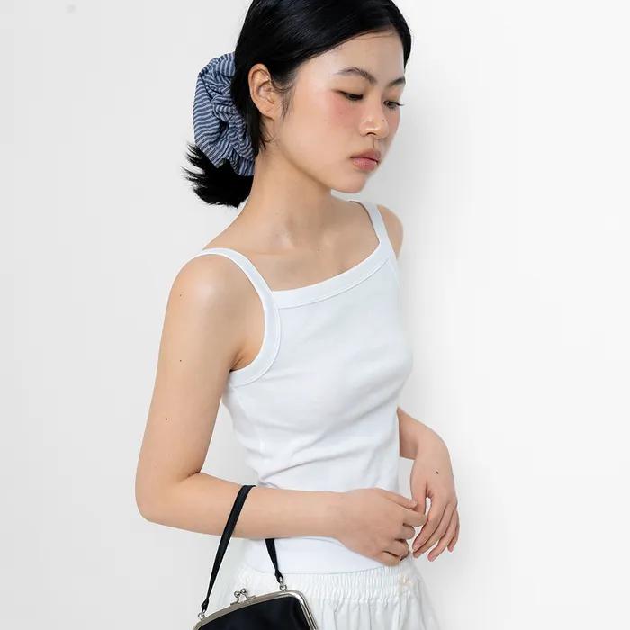 Stripe Shirt Hair Scrunchie - Navy