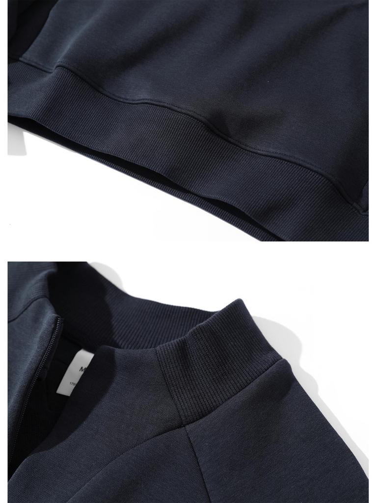 Royal Blue Men's Half-Zip Loose Casual Hoodie (Spring/Autumn)