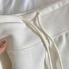 Korean High-Waisted Drawstring Midi Skirt for Women, Early Spring Casual Slimming Fit