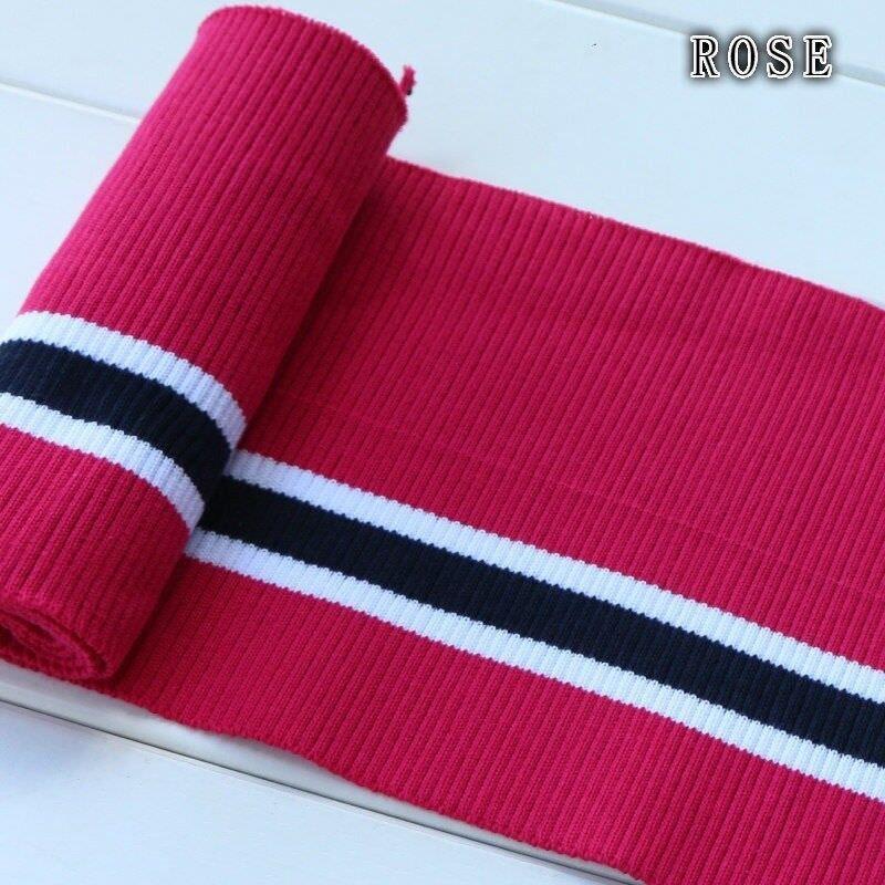 80x15cm Cotton Webbing Elastic Knitted Striped Neckline Cuff Hem Fabric Sewing Supplies Elastic Cotton Spandex Stretch Knit New