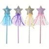 Glitter Star Wands Princess Angel Fairy Star Magic Wands Girls Fairy Magic Dress-up Costume Props for Birthday Party Supplies