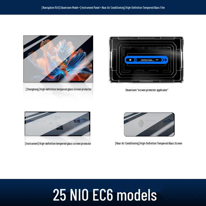 Compatible with 25 NIO EC6 models: Includes console and tempered glass screen protectors.