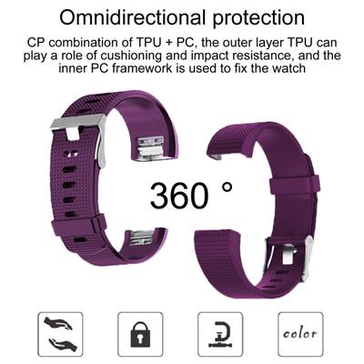 Watch Band Checkered Bracelet Soft Silicone Pattern Smartwatch Strap Replacement for Fitbit Charge