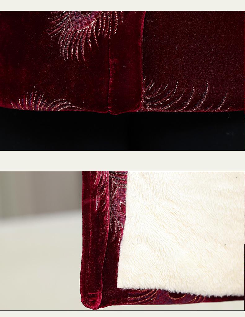 Women's Winter Warm Mid-Length Cotton Jacket for Middle-Aged and Elderly with Thick Velvet Lining