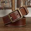 Belt Men's Retro Casual Cool Trendy All-Matching Hollow First Layer Cowhide Pin Buckle Genuine Leather Jeans Belt Men's