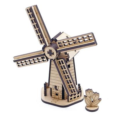 Holandský větrný mlýn Making Class Kit Hračka 3D Trojrozměrné puzzle Korea 3D Puzzle