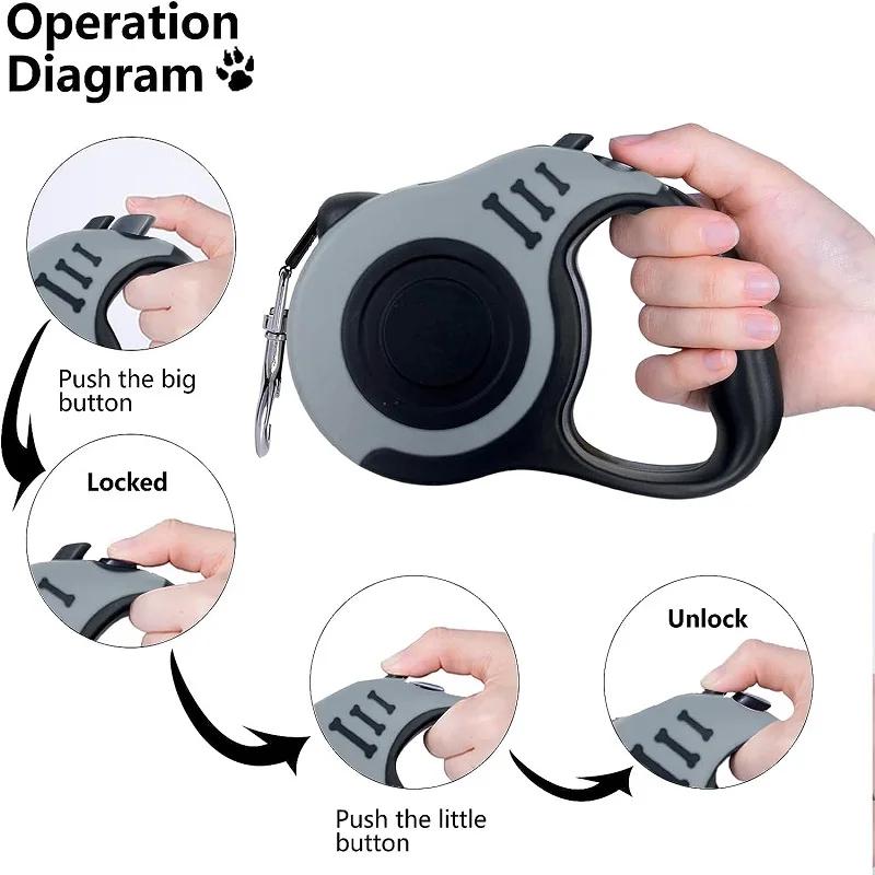Automatic Retractable Dog Lead 3-5m Durable Pet Running Traction Rope for Puppy Cat Dogs Accessories