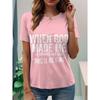 Damen T-Shirt Grafik Buchstabe Stilvoll Lässig Kurzarm Rundhals Normal Oberteile Täglich Wochenende Druck Schwarz Weiß Rosa Blau Lila Sommer Frühling