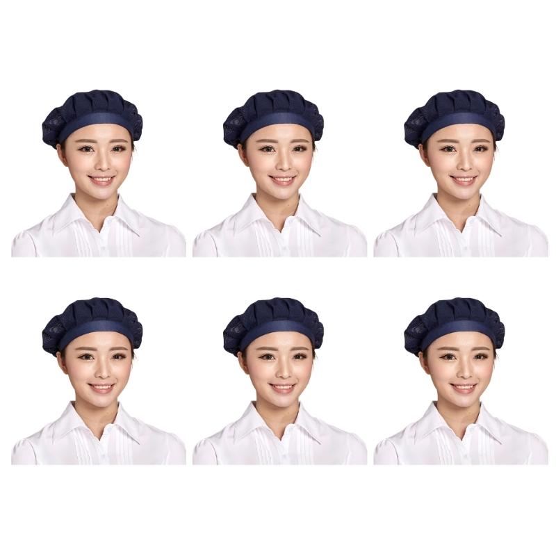 6Pcs Small Meshes Chefs Work Hat Breathable Professional Kitchen Cook Hat For Kitchen And Food Service