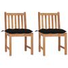 Day and Night - Day and Night Garden Chairs 2 Units Solid Teak Wood with Cushions