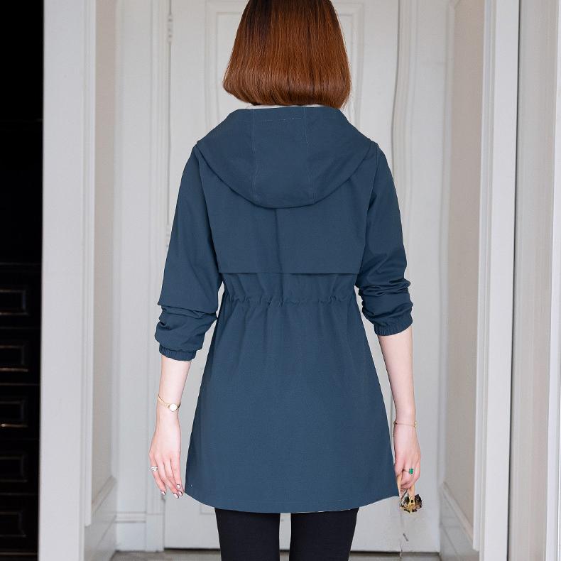 Fashion Double-Sided Wear Trench Coat Women's Mid-Longth Spring Autumn Women's Coats Tops   Hooded Jacket  Women Top