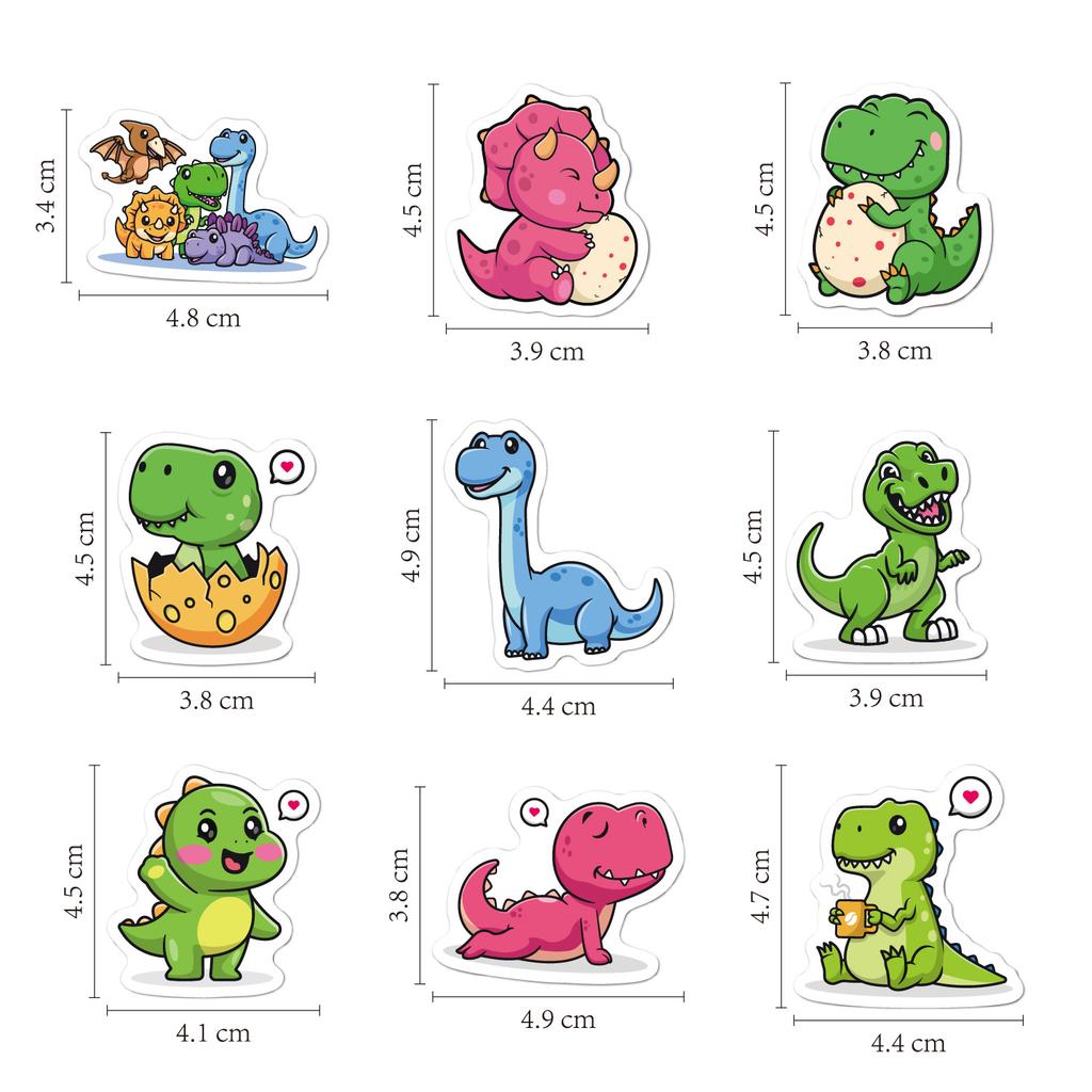 Children's Cartoon Stickers 50 Pieces Dinosaur Unicorn Cat Astronaut Water Cup Stationery Waterproof Children's Stickers