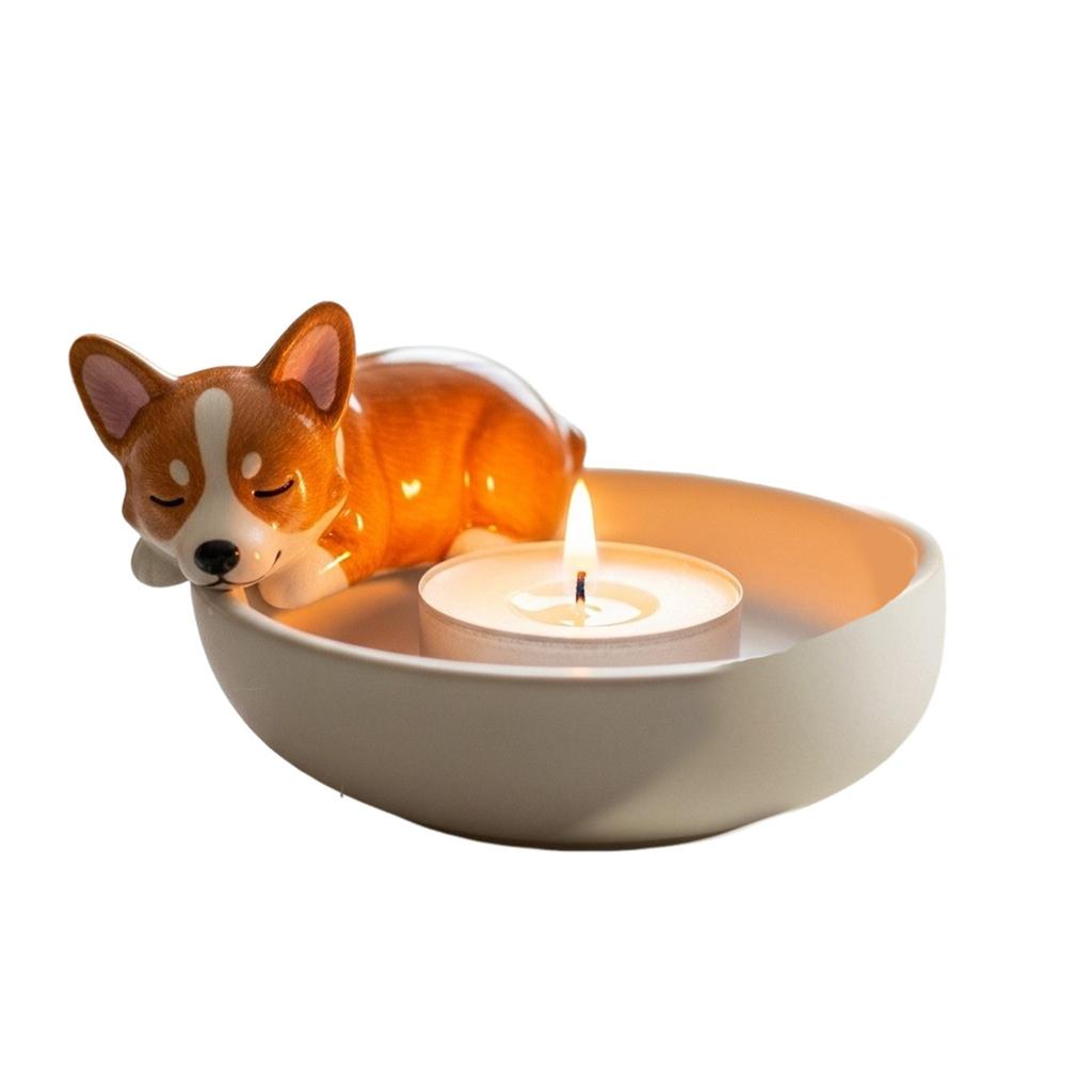 Resin Puppy Candle Holder Ornaments Resin Ornaments Crafts