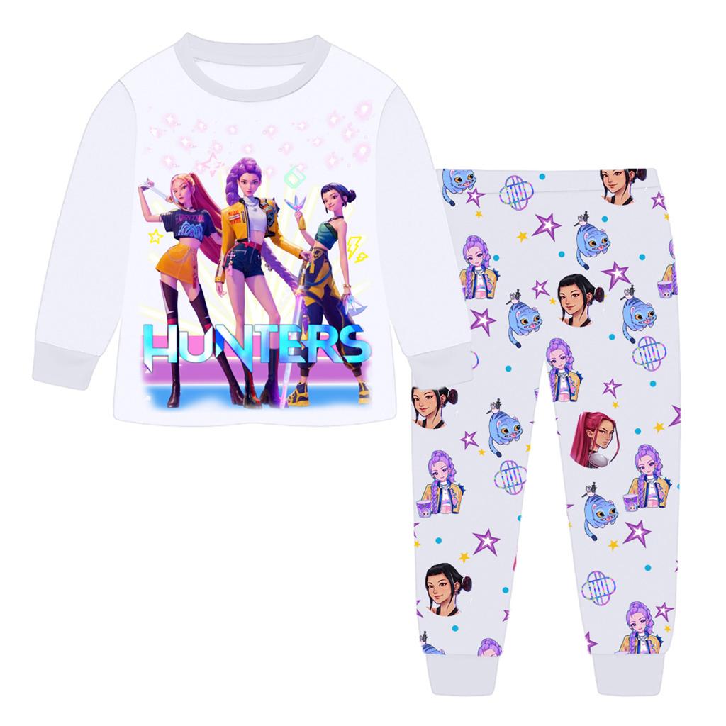 Children's Fashion Suit Skirt Round Neck Long Sleeve Top Pants