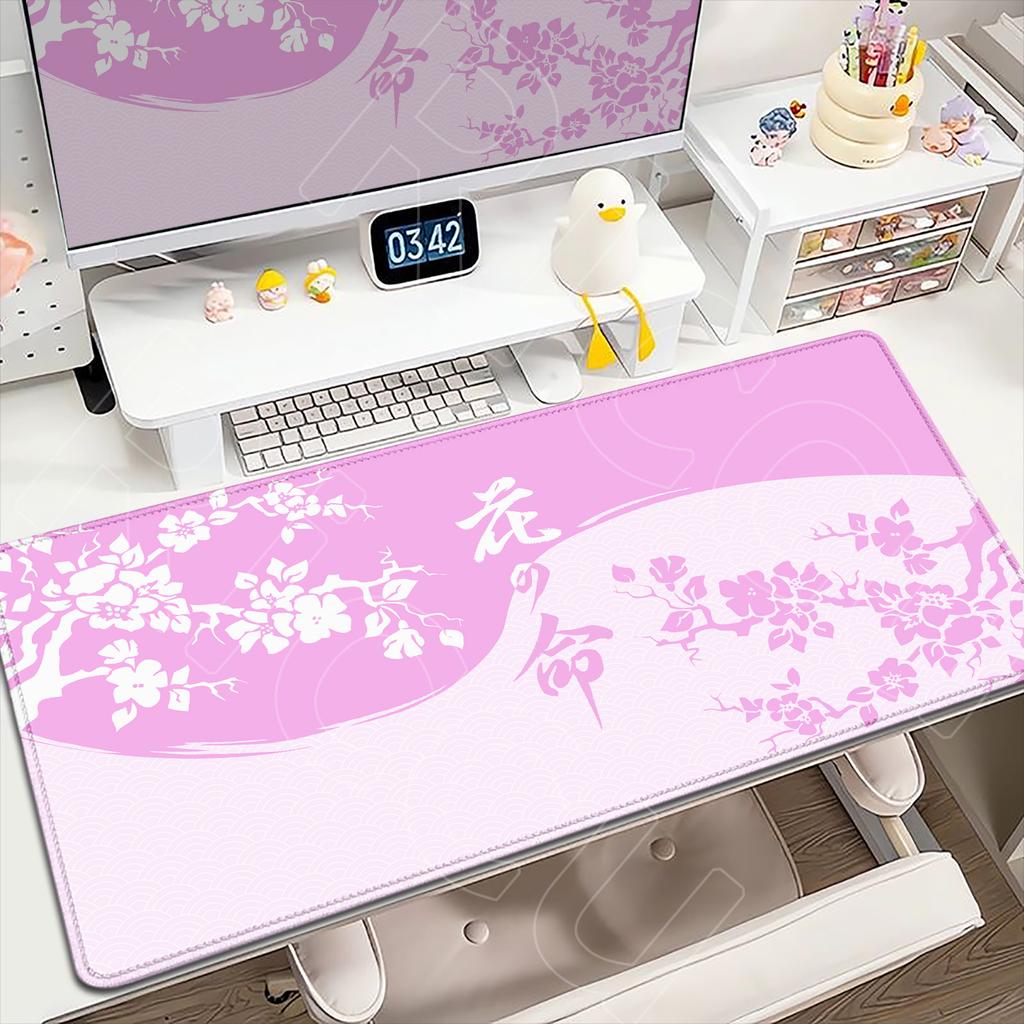 Japanese Style Gaming Mouse Pad Kawaii Pink Sakura Table Pad xcm Large Size Carpet Art Design Keyboard Rug for Laptop Gamer