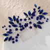 Pentes de Cabelo com Strass para Noiva Casamento Cor Preto/Azul/Verde Cristais Presilhas de Cabelo Flor Pérola Adorno de Cabeça Joias de Cabelo Feitas à Mão