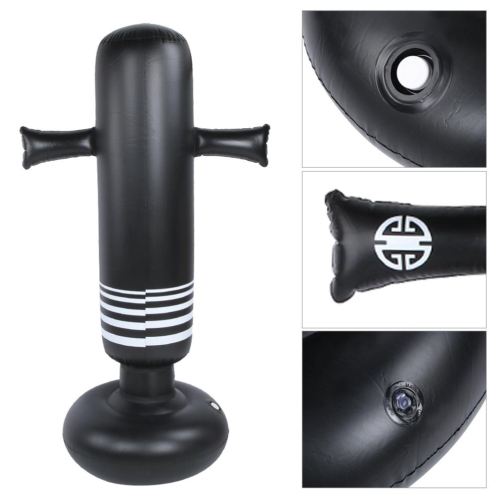 Nafukovací boxovací tréninkový boxovací pytel PVC Dospělý Uvolnění tlaku Příslušenství Černá 1,6 m