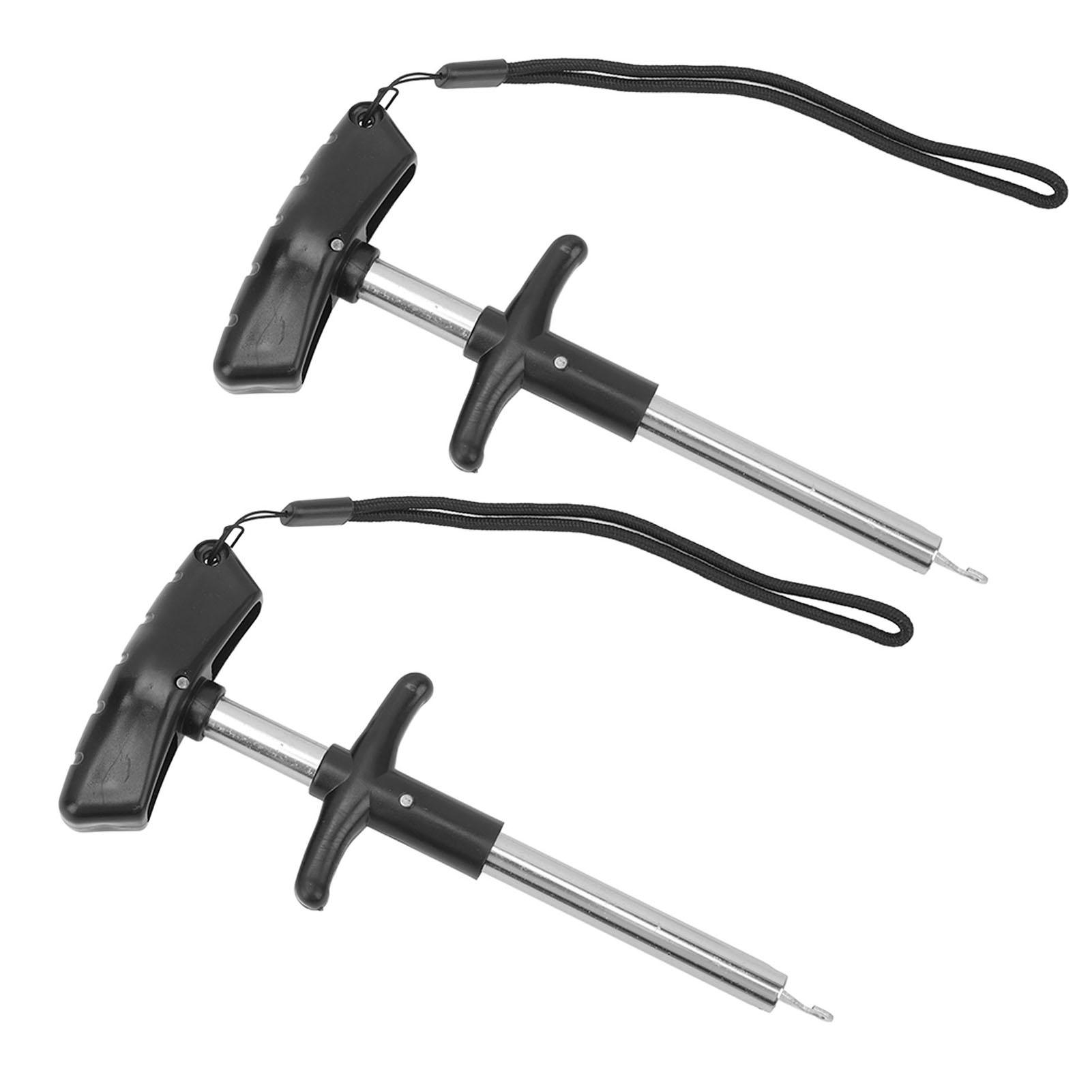 

2pcs Easy Fish Hook Remover T Shape Fish Hook Separator Tools Portable Easy Reach Aluminum Fishing Hooks Extractor серебряный