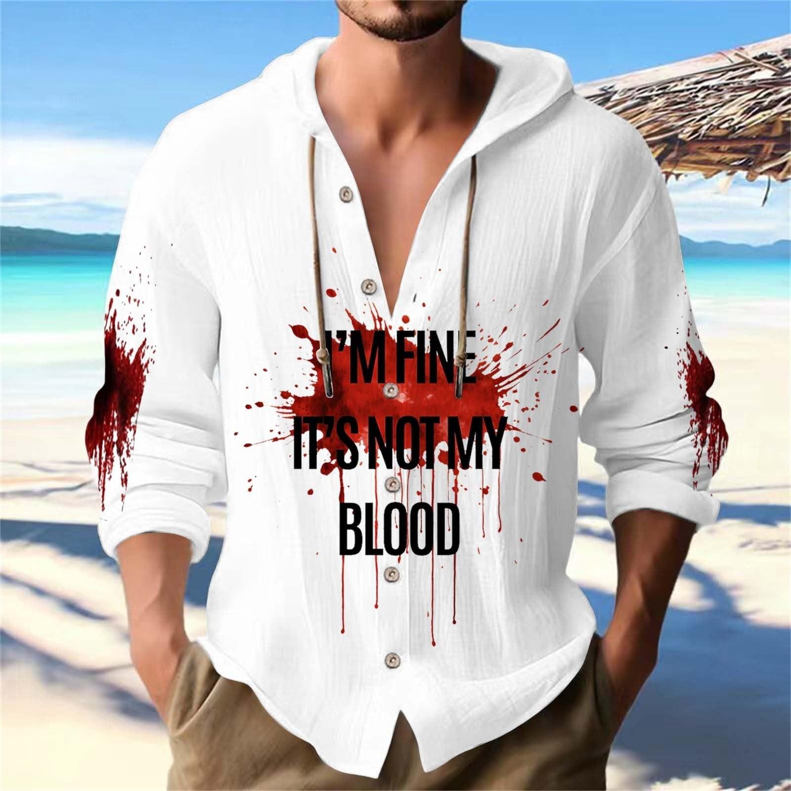 

Halloween Printed Men s Shirt, Hooded Long-sleeved Hooded Jacket M