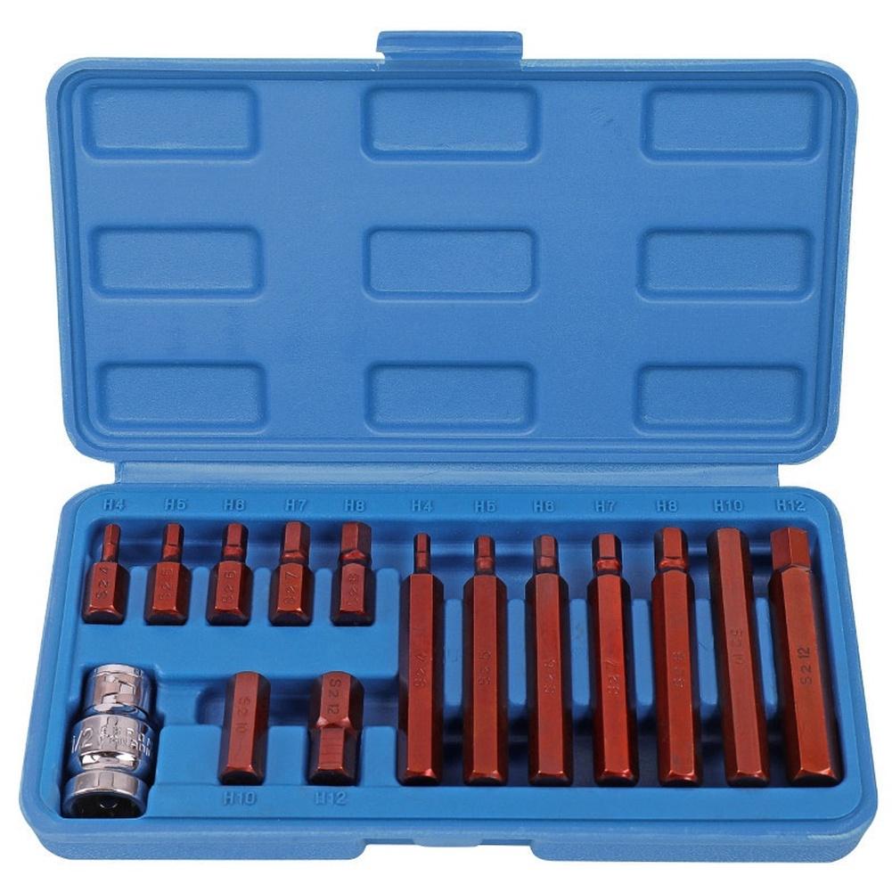 1set For Torx Star 12 Points Hex Socket Bit Tool 1/2 Inch Drive Adapter Spanner For Garage Equipment Auto Repair Tools