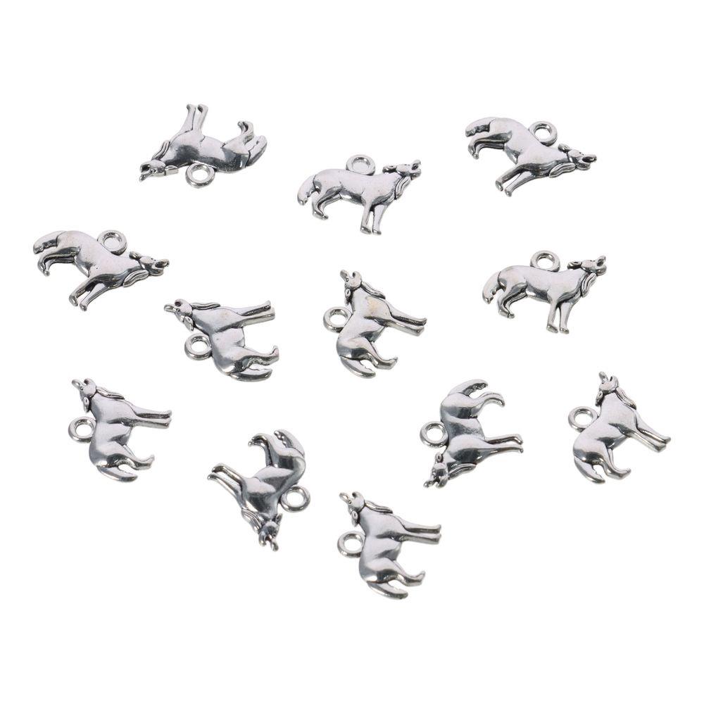 Zinc Alloy Alloy Animal Charms Silver Howling Wolf Pendant  Handmade Crafts Lovers