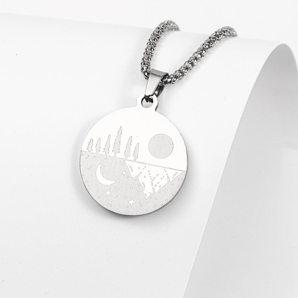 New Fashion Moon Sun Big Tree Pendant Sun Moon Mountain Necklace Jewelry