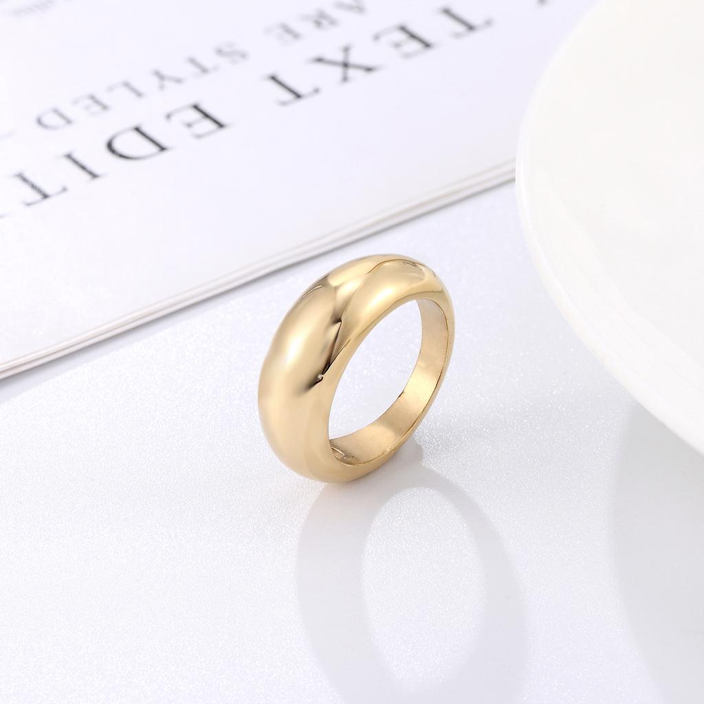 Titanium Steel Ring Style Simple Diamond Design French Elegance Versatile Personality Streamlined Index Finger