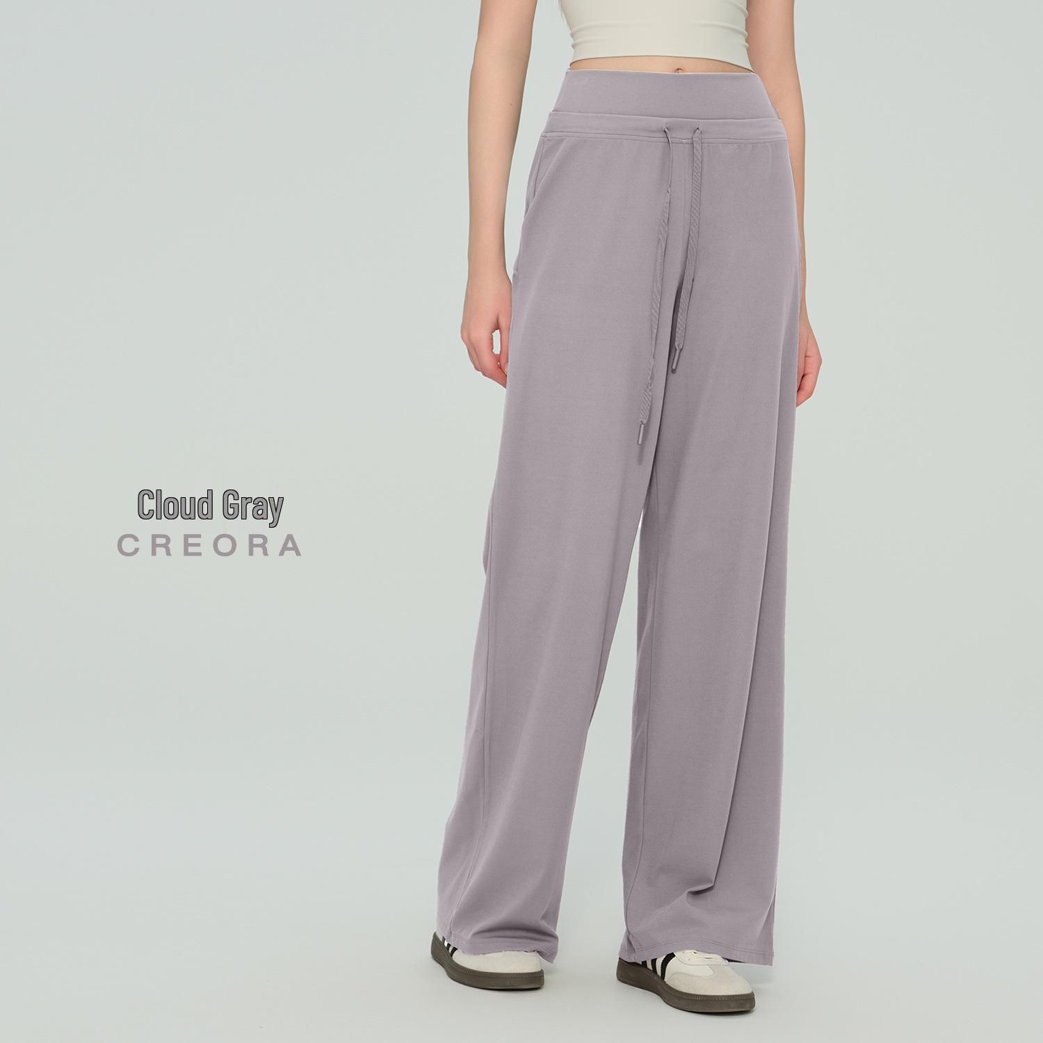 

Women s Luxury Wide-Leg Drawstring Pants for Pilates and Casual Wear Medium