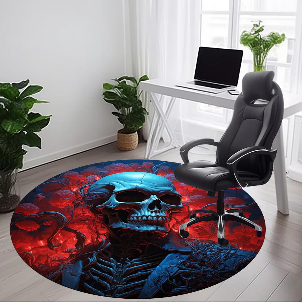 1pc Gothic Skull Chair Carpet for Office Non-Slip Mat for Office - Decorative Floor Mat yy251030195