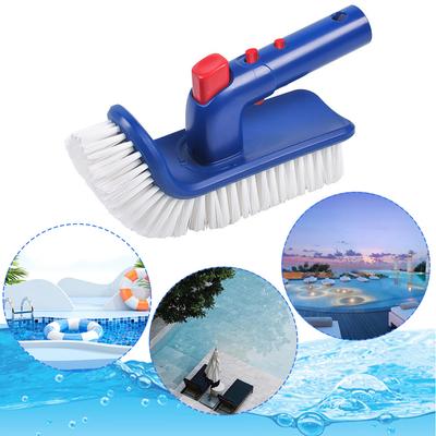 Pool Brush Pool Corner and Stair Brush Curved End 180 Degree Rotating Pool Cleaning Brush for Inground & Above Ground Pool