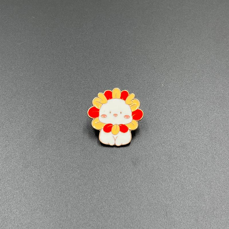 Year of the Dragon Red Brooch: Prosperous Chinese Zodiac Badge, Commemorative Dragon Metal Accessory